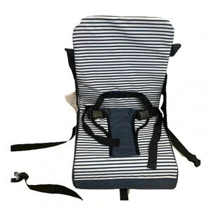 Dreambaby Grab 'N Go Booster Seat Blue White Stripped with Storage Compartment